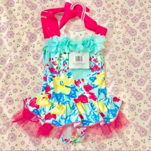 12, 24 months baby girl bathing suit mint gree